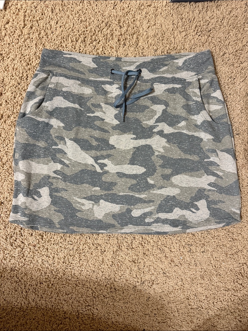 Camo Drawstring Casual Women’s Skirt - GreenGray